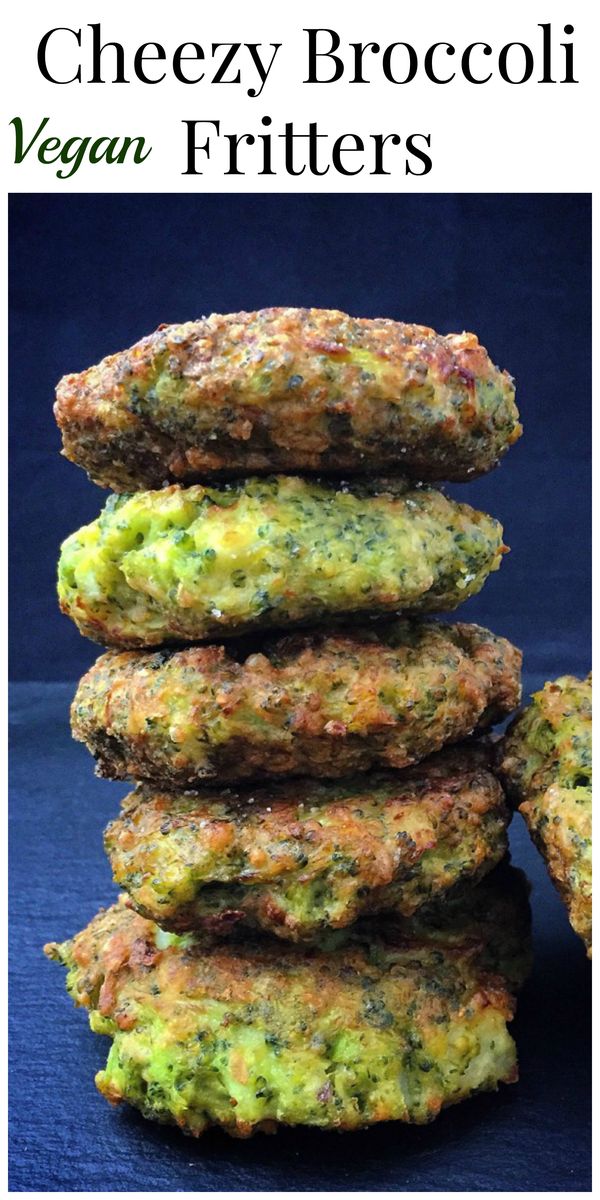 Vegan Cheezy Broccoli Fritters