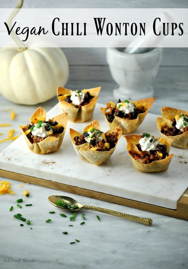 Vegan Chili Wonton Cups