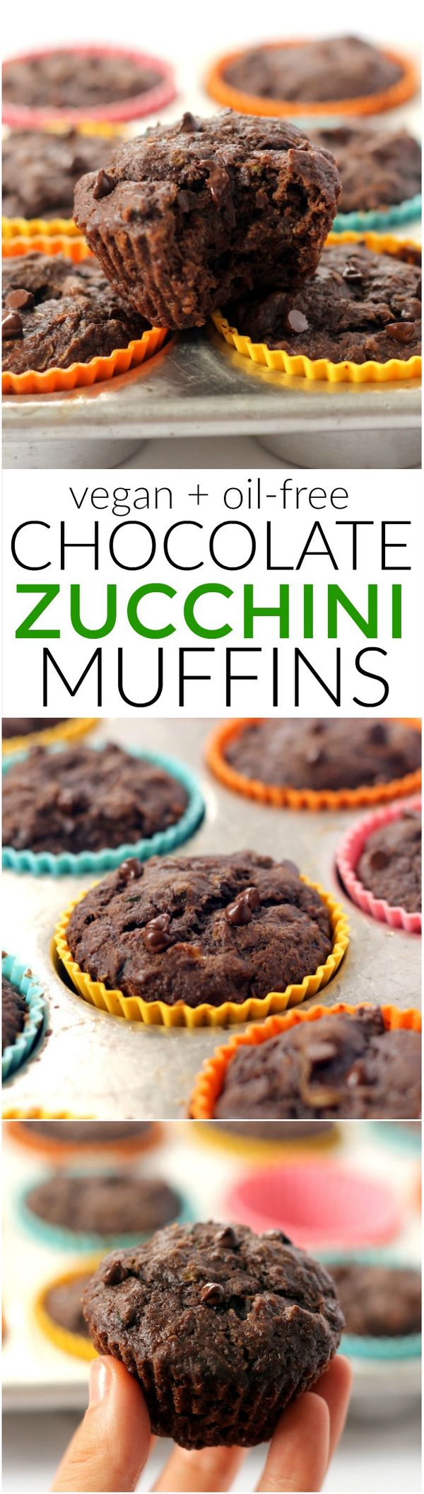 Vegan Chocolate Zucchini Muffins (Oil Free!