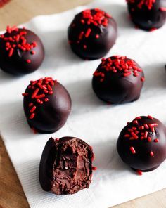 Vegan dark chocolate red wine truffles