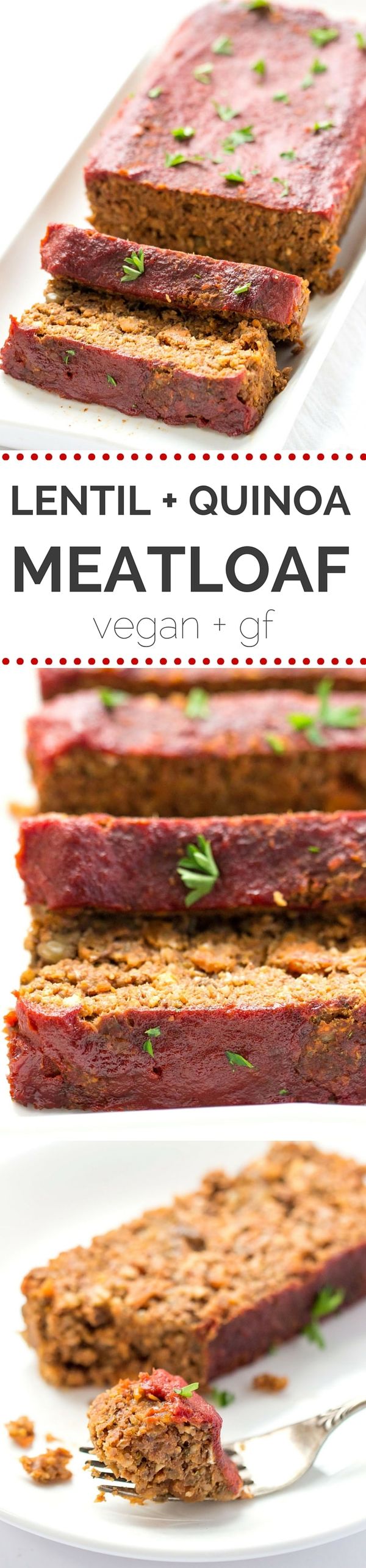 Vegan Lentil + Quinoa Meatloaf