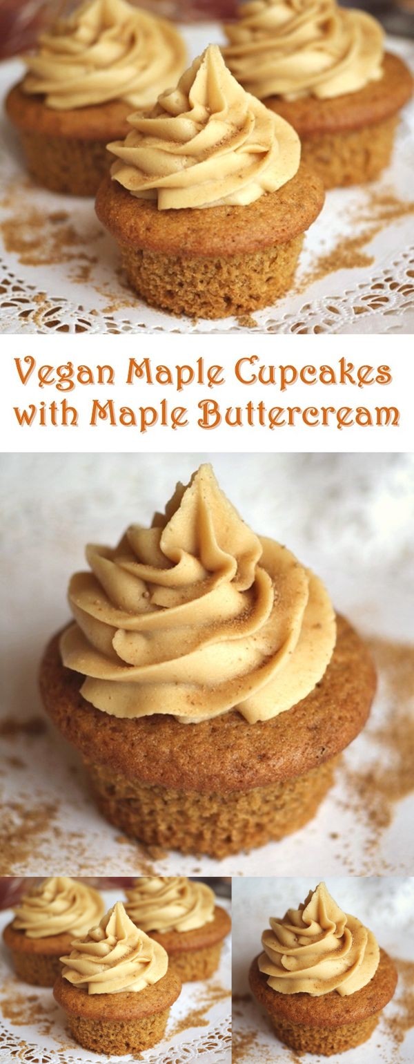 Vegan Maple Cupcakes with Pure Maple Buttercream