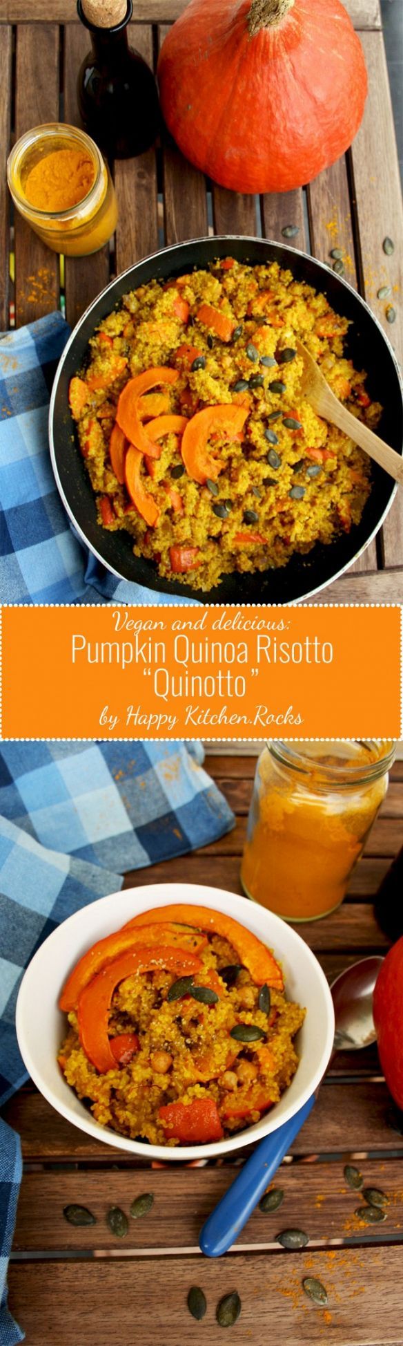 Vegan Pumpkin Quinoa Risotto (Quinotto with Chick Peas and Saffron