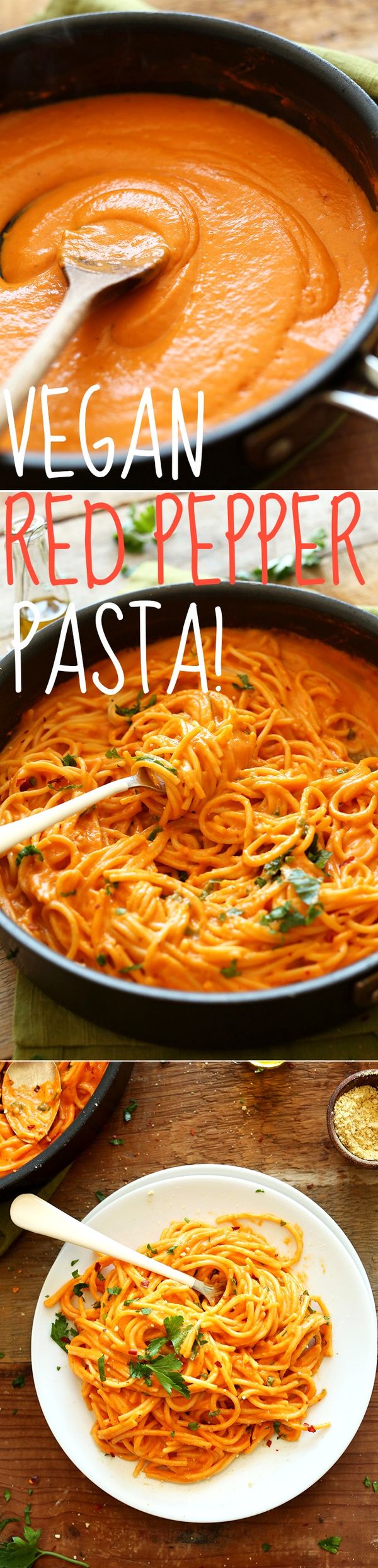 Vegan Roasted Red Pepper Pasta (GF