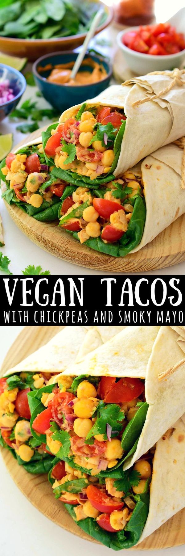 Vegan Tacos with Chickpeas and Smoky Aquafaba Mayo