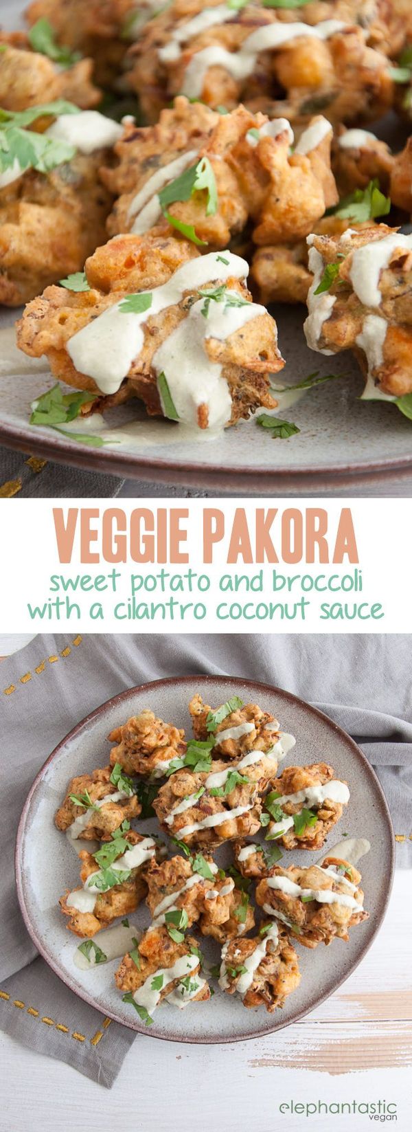 Veggie Pakora with Sweet Potato and Broccoli (vegan & gluten-free