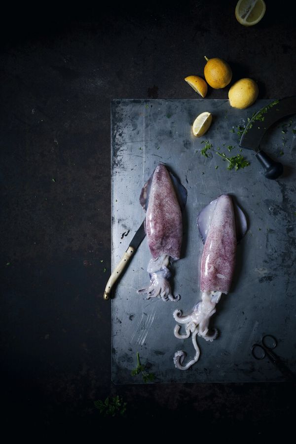 Venetian stuffed squids with green pesto