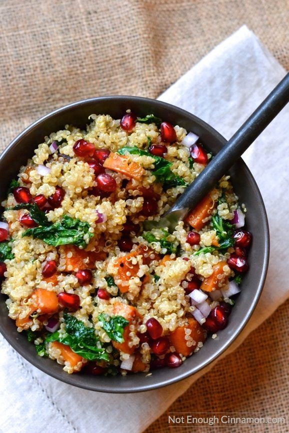 Warm Quinoa, Sweet Potato and Kale Salad