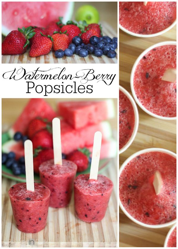 Watermelon-Berry Popsicles