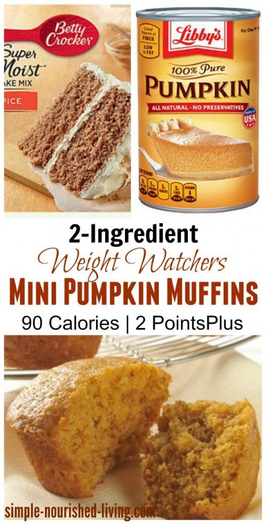 Weight Watchers 2-Ingredient Pumpkin Spice Mini Muffins