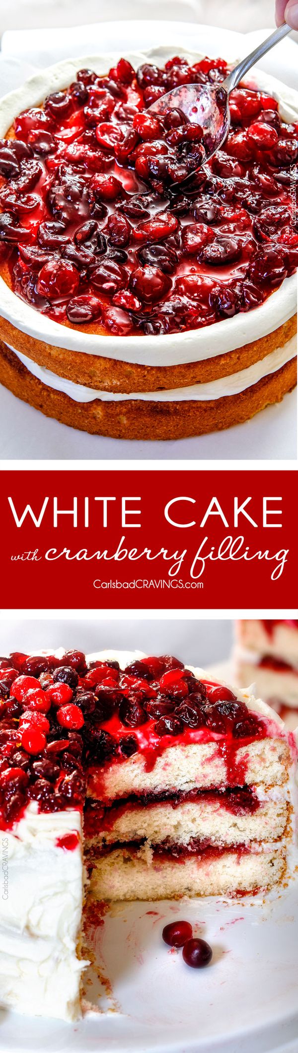 White Cake with Cranberry Filling