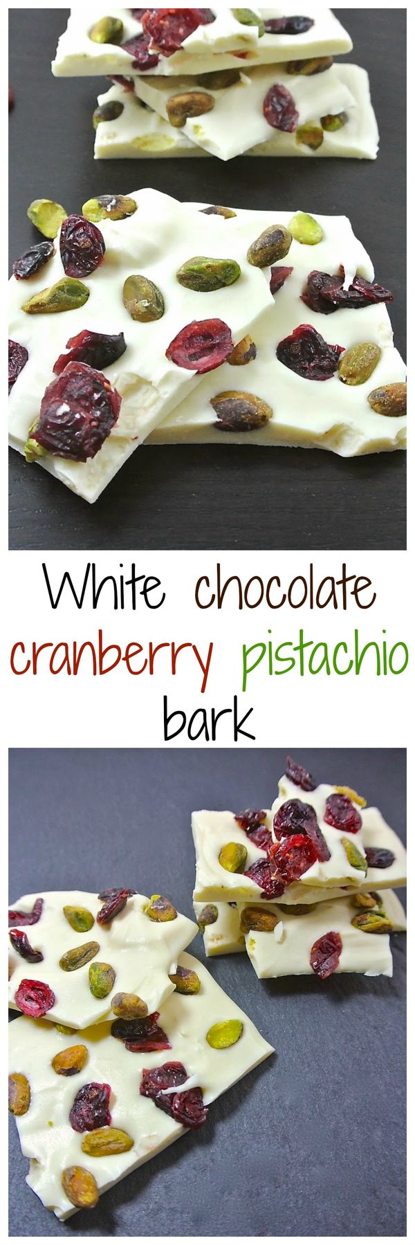 White chocolate cranberry & pistachio bark