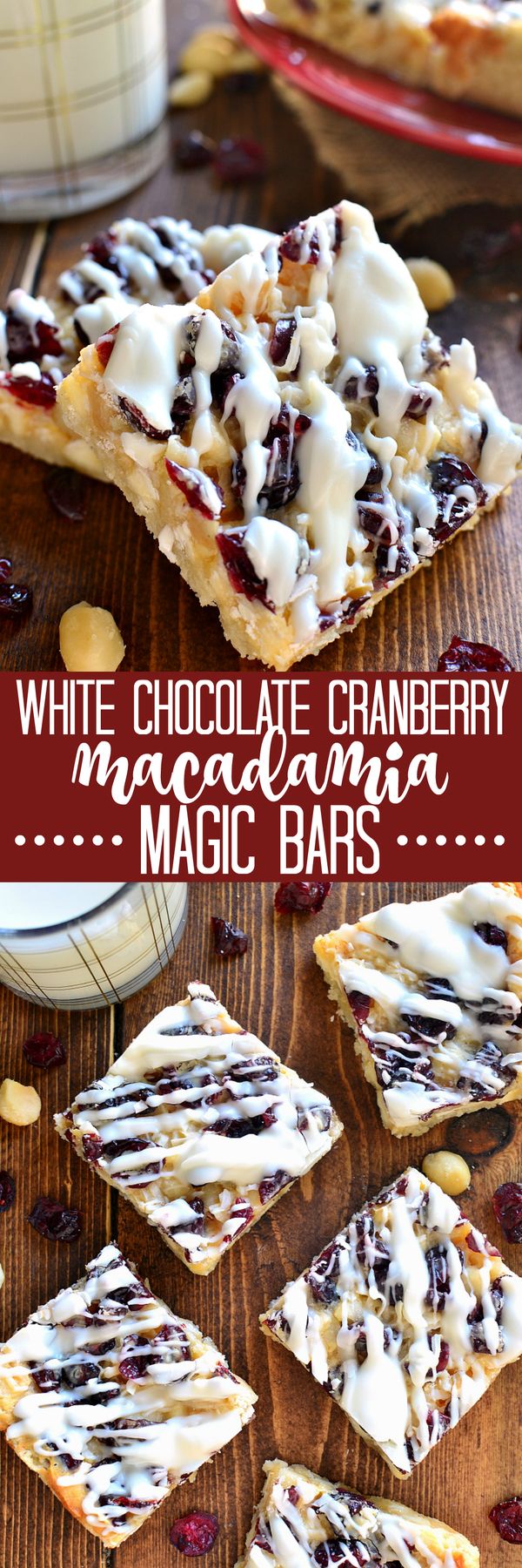 White Chocolate Cranberry Macadamia Magic Bars