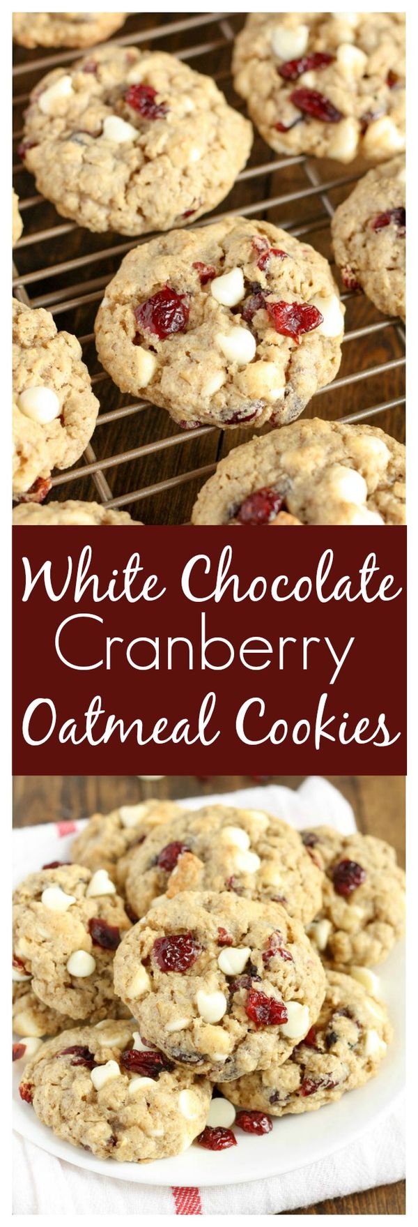 White Chocolate Cranberry Oatmeal Cookies