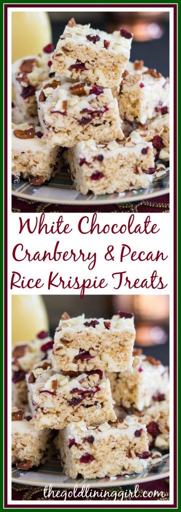 White Chocolate Cranberry Pecan Rice Krispie Treats