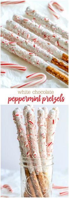 White Chocolate Peppermint Pretzels