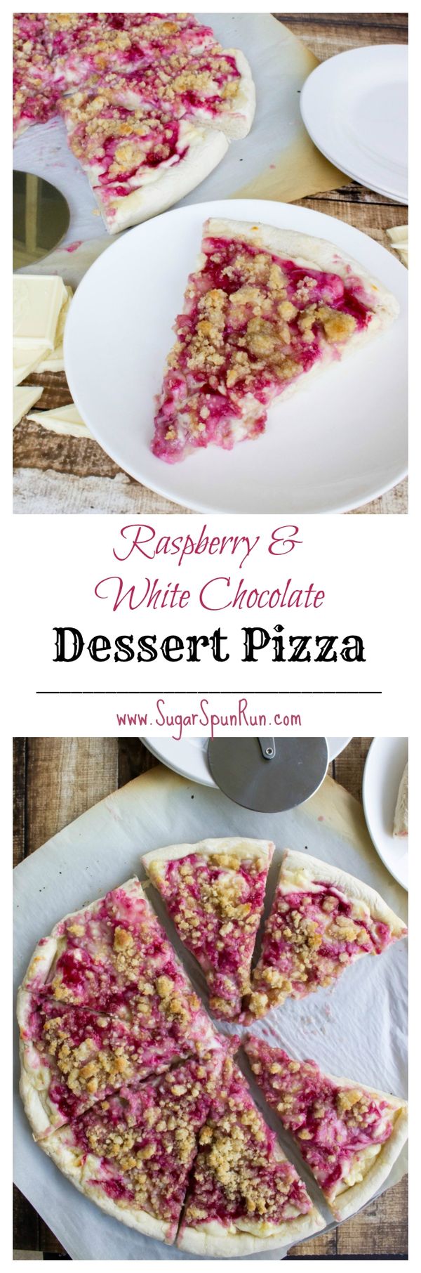 White Chocolate Raspberry Cheesecake Dessert Pizza