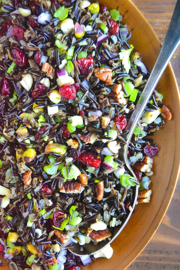 Wild Rice Salad with Cranberries and Nuts