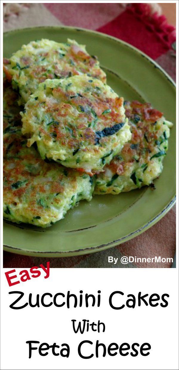 Zucchini Cakes with Feta and Red Onion