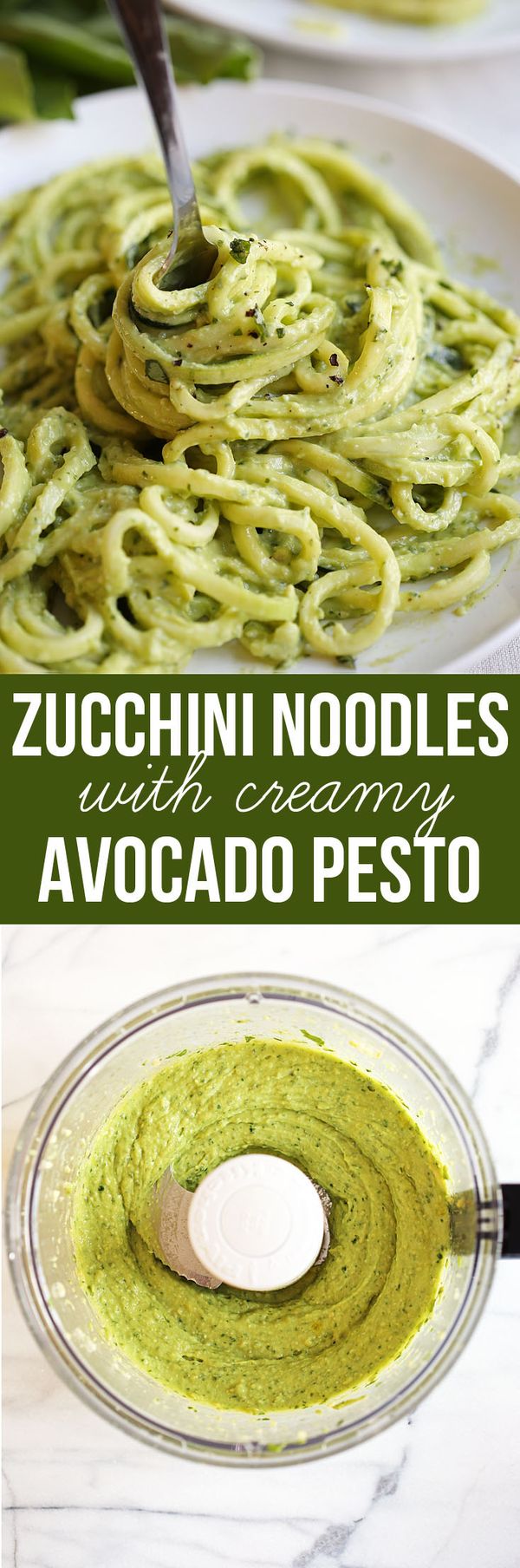 Zucchini Noodles with Creamy Avocado Pesto