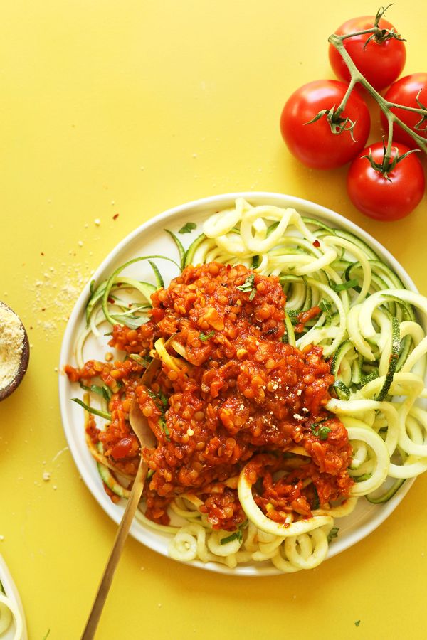 Zucchini Pasta with Lentil Bolognese