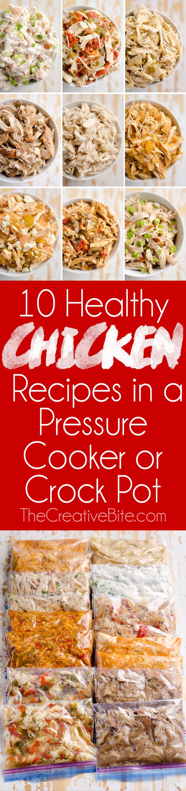 10 Healthy Chicken Recipes in a Pressure Cooker or Crock Pot