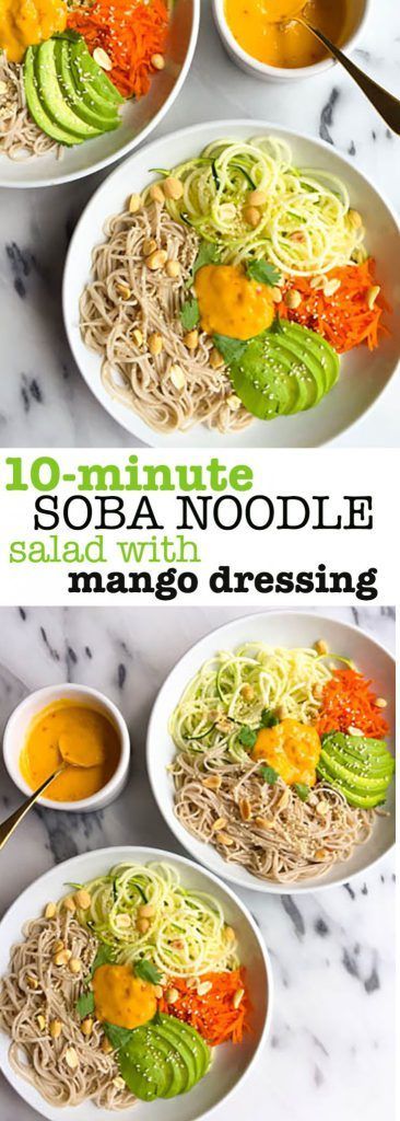 10-minute Soba Noodle Salad with Mango Ginger Dressing