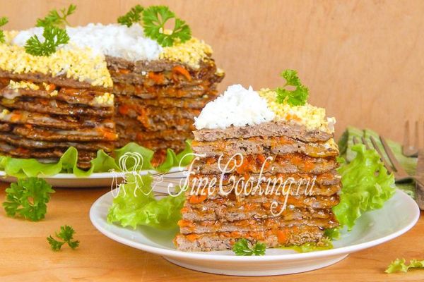 Печеночный торт из куриной печени