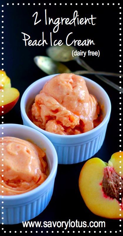 2 Ingredient Peach Soft Serve (dairy free