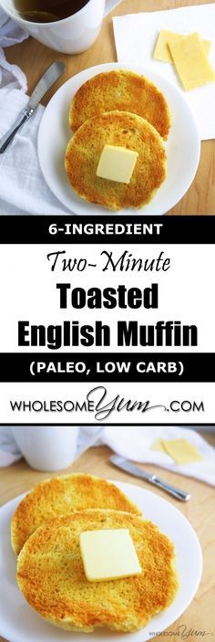 2-Minute Low Carb English Muffin (Paleo, Gluten-free