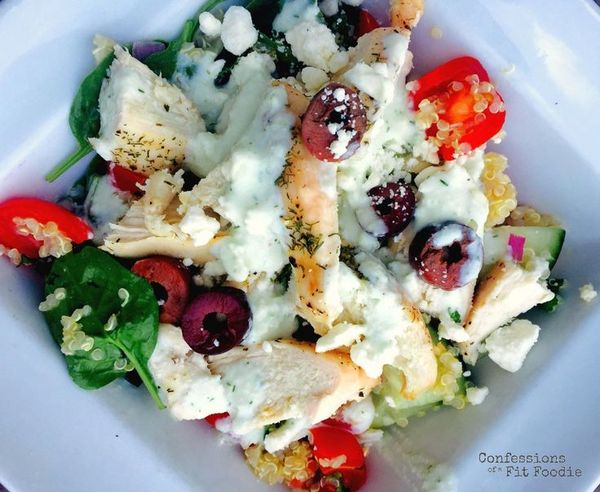 21 Day Fix Mediterranean Salad with Tzatziki Dressing