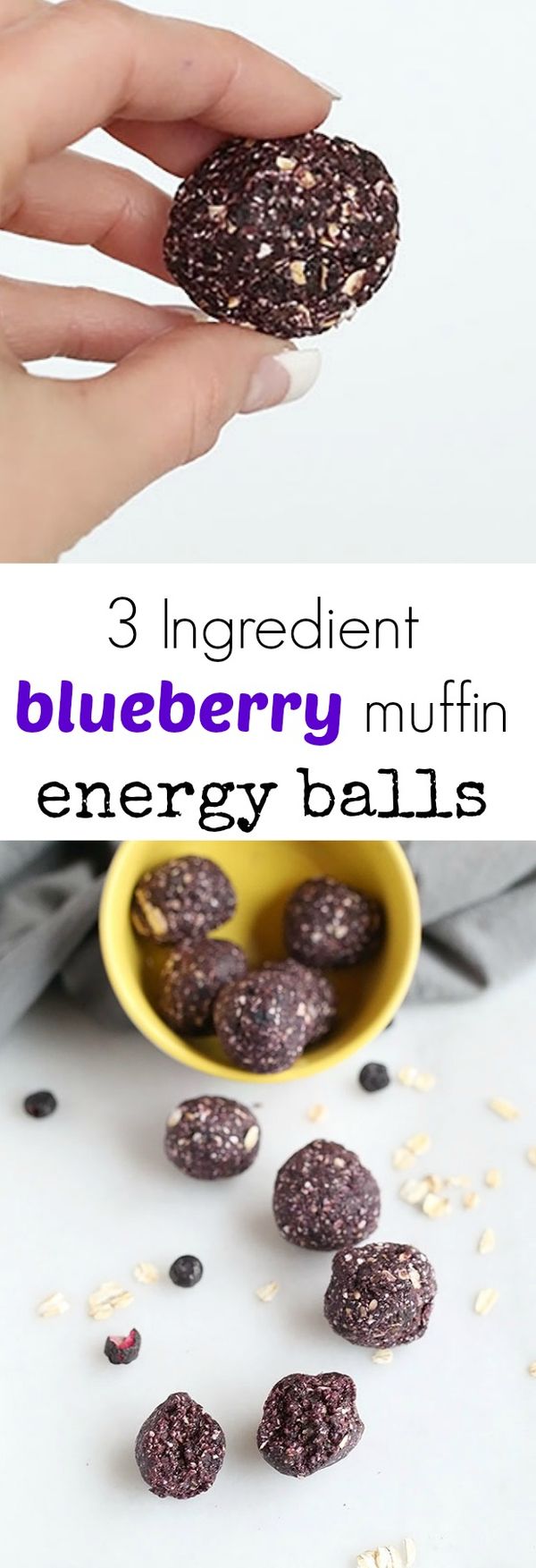 3 Ingredient blueberry muffin energy balls