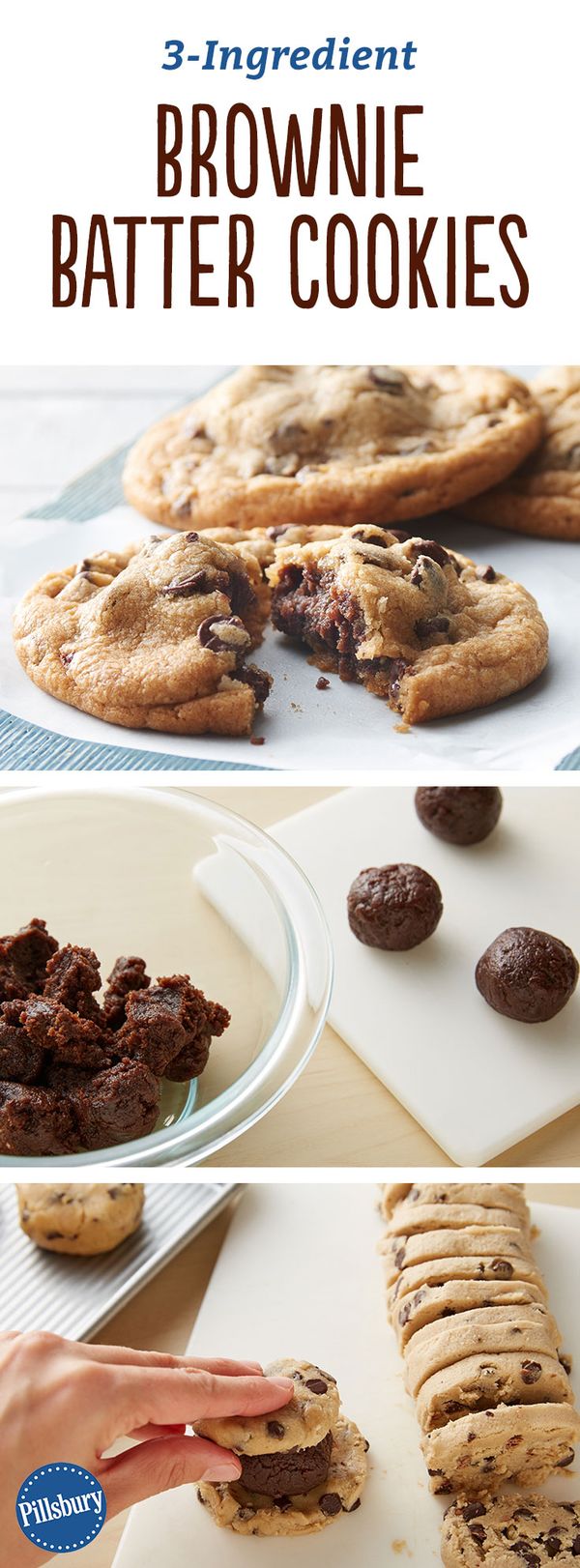 3-Ingredient Brownie Batter Cookies