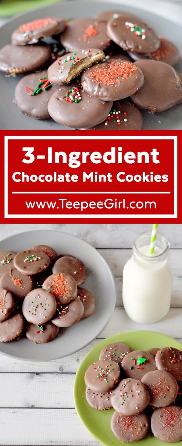 3-Ingredient Chocolate Mint Cookies