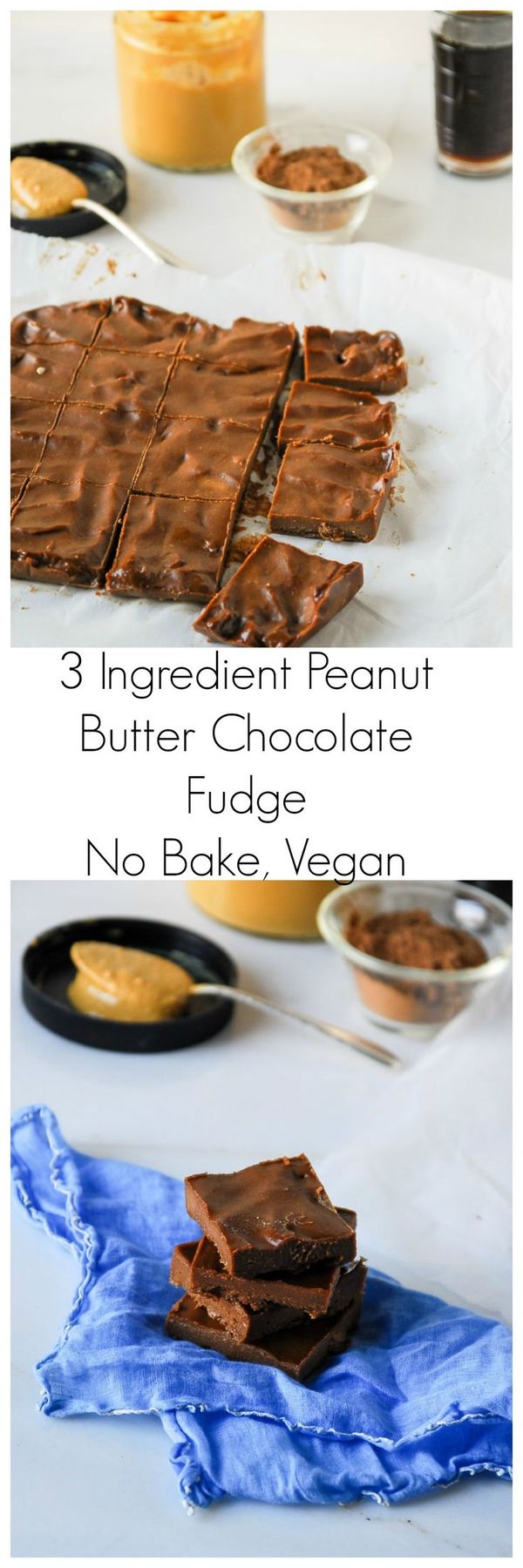 3-Ingredient Peanut Butter Cocoa Fudge