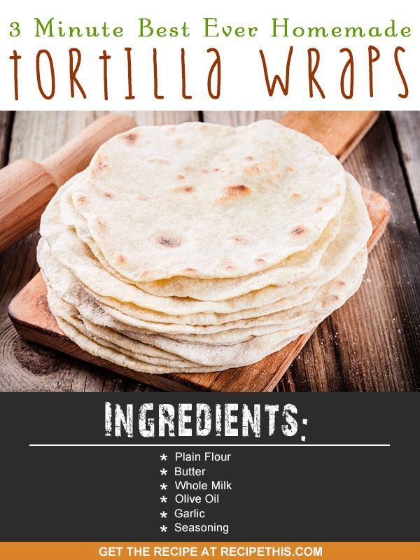 3 Minute Best Ever Homemade Tortilla Wraps