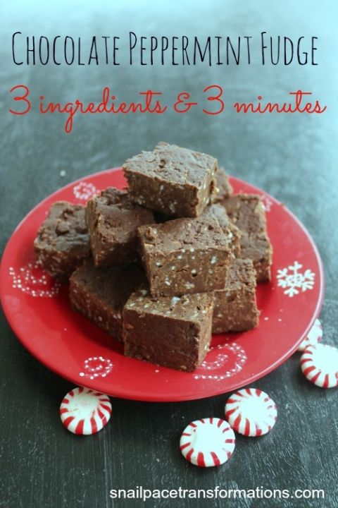 3 Minute Chocolate Peppermint Fudge