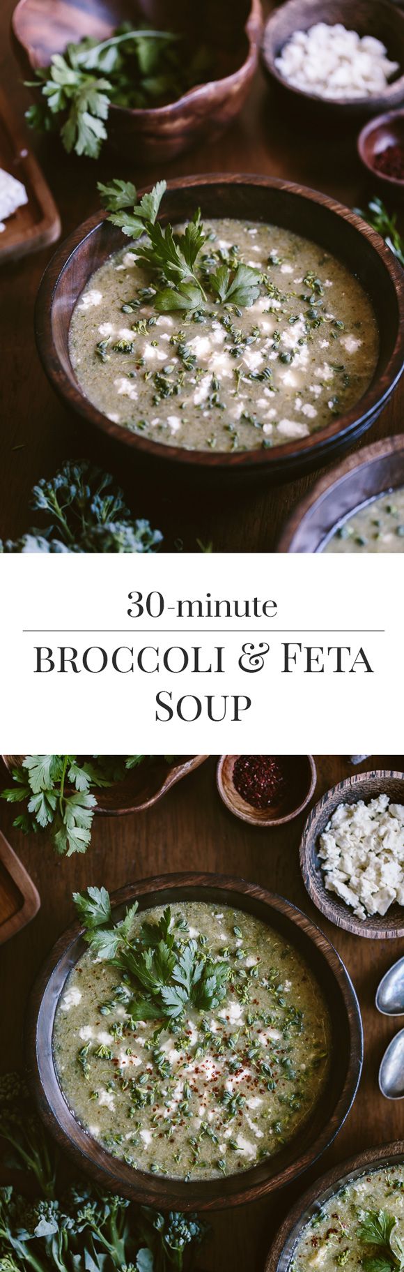 30-Minute Broccoli and Feta Soup