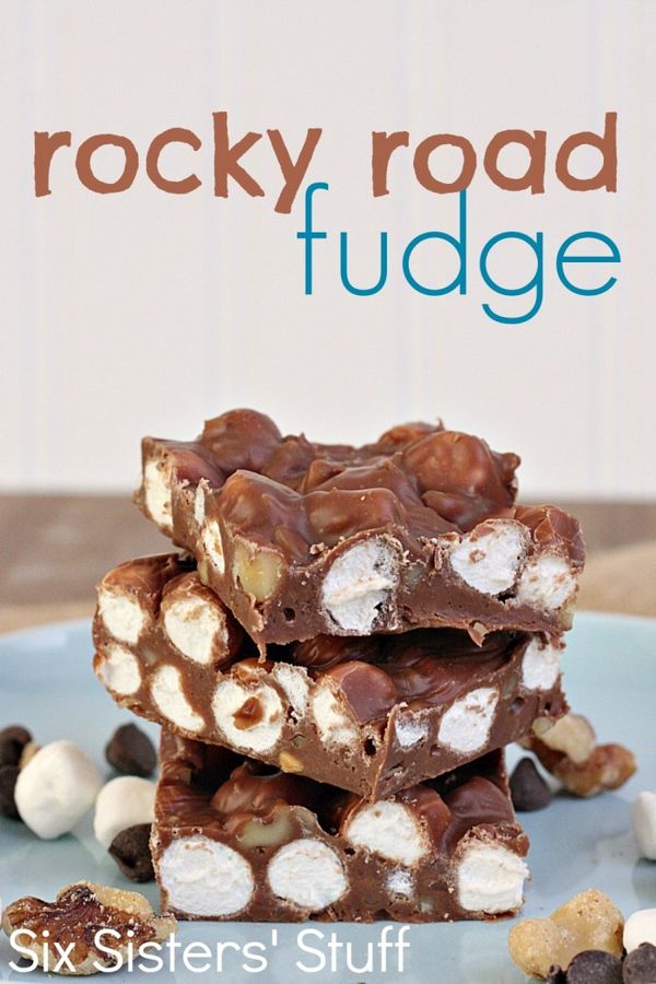 4 Ingredient Rocky Road Fudge