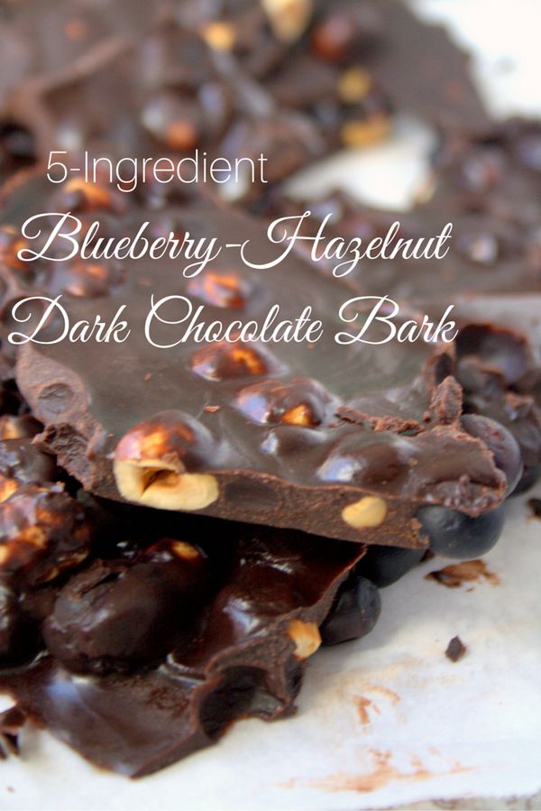 5-Ingredient Blueberry Hazelnut Dark Chocolate Bark