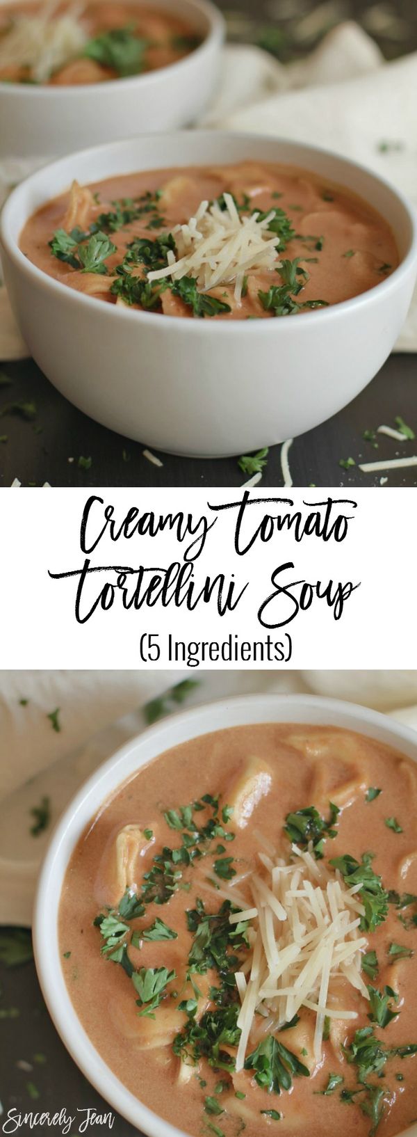 5 Ingredient Creamy Tomato Tortellini Soup