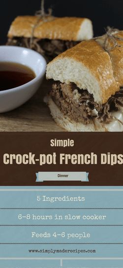 5 Ingredient Crock-pot French Dips