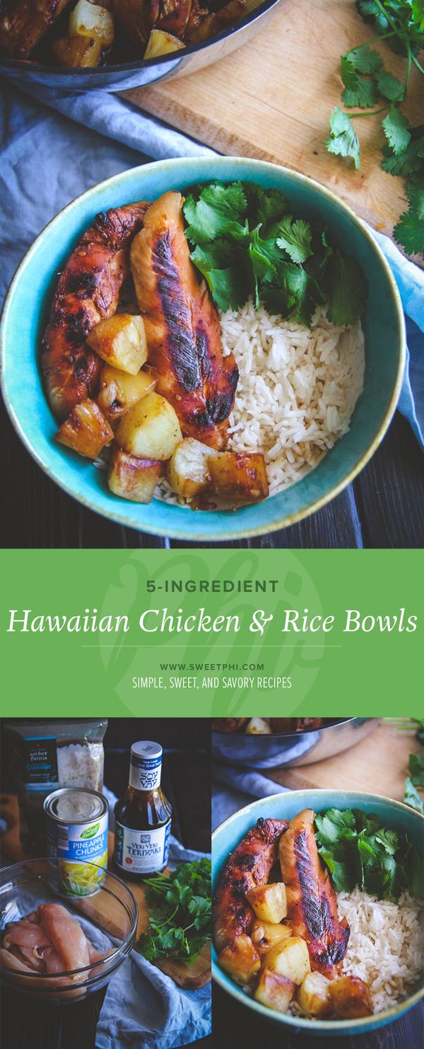 5 Ingredient Hawaiian Chicken and Rice Bowls