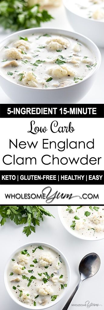 5-Ingredient Low Carb Clam Chowder (Gluten-free