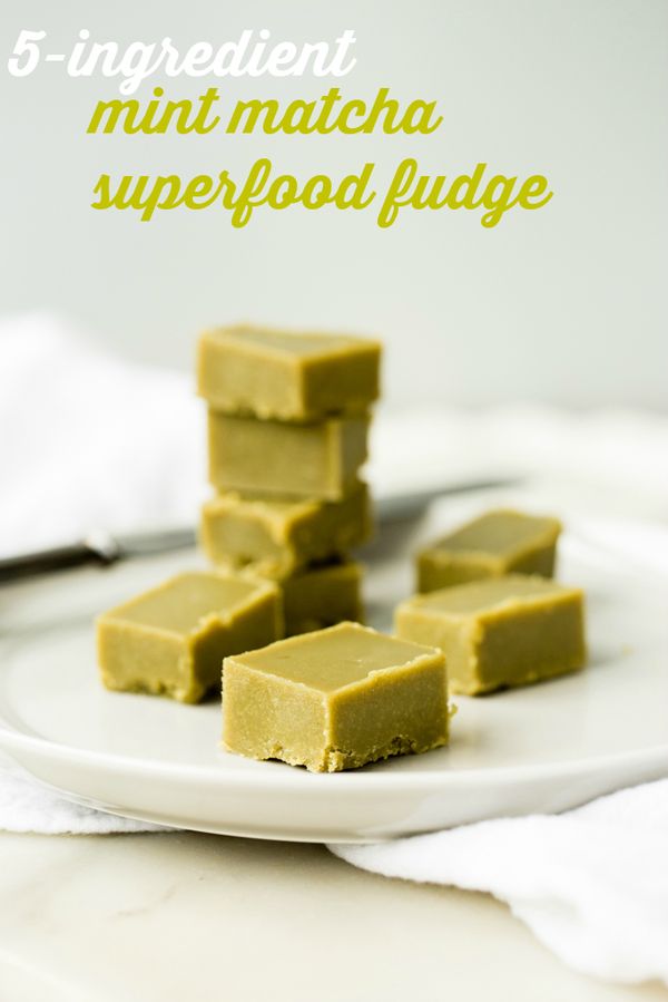 5-Ingredient Mint Matcha Superfood Fudge