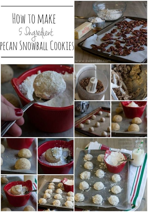 5 Ingredient Toasted Pecan Snowball Cookies