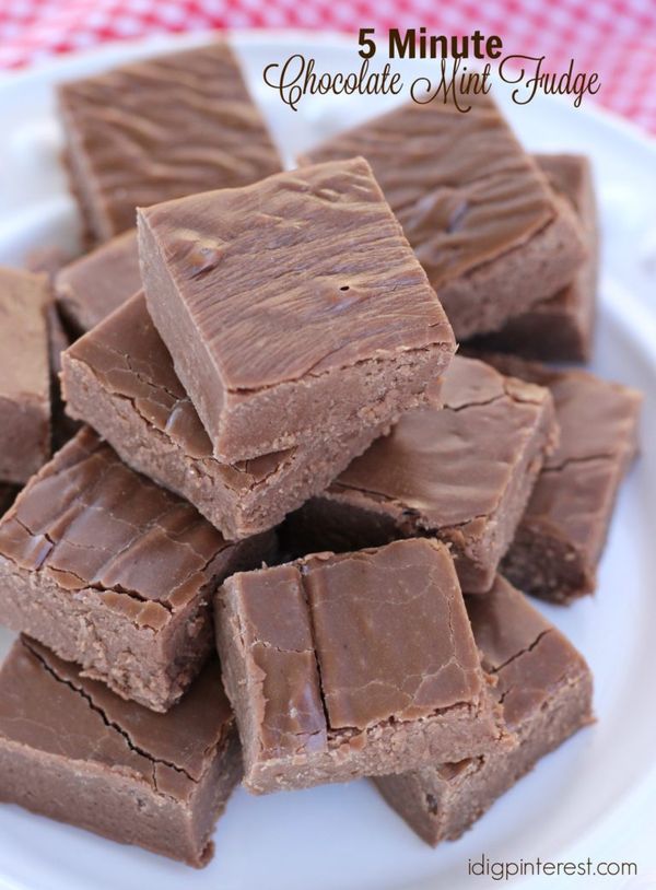 5 Minute Chocolate Mint Fudge