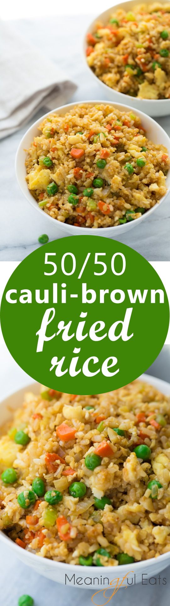 50/50 Cauli-Brown Rice Fried Rice