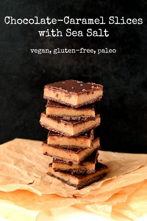 6-Ingredient Chocolate & Caramel Slices | Vegan, GF, Paleo