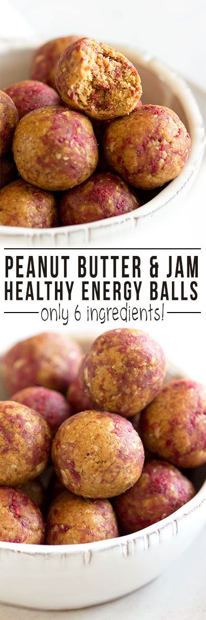 6-Ingredient Peanut Butter and Jam Energy Bites